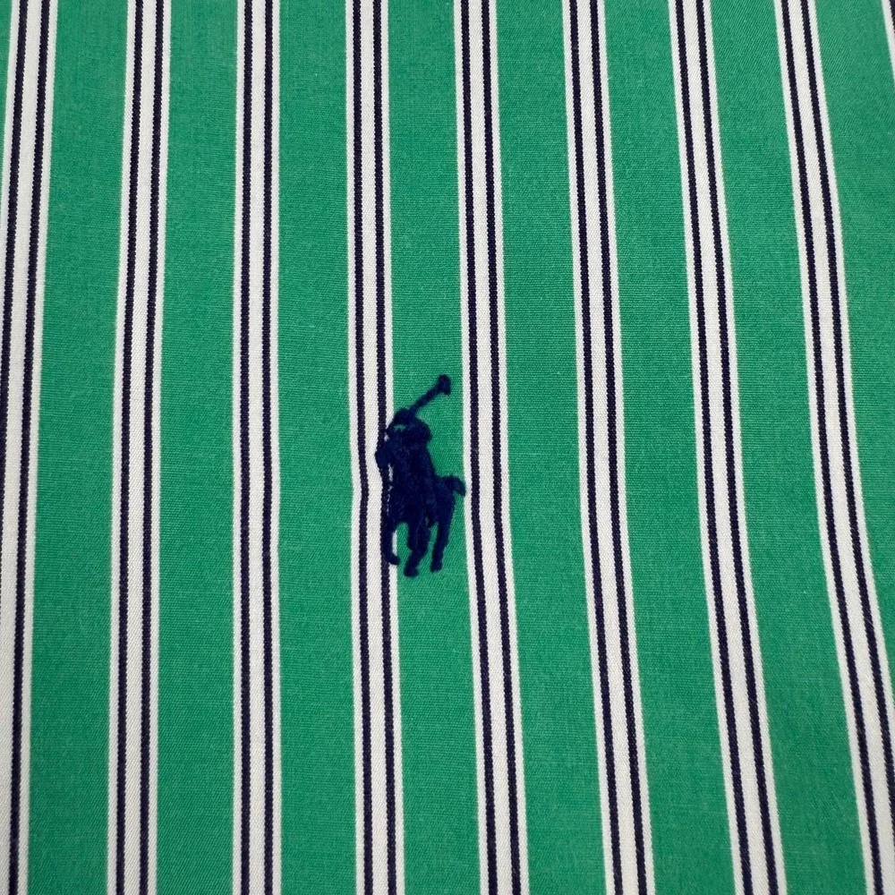 Ralph Lauren Shirt Mens XL Green Stripe Blake Classic Fit Button Down Pony Logo